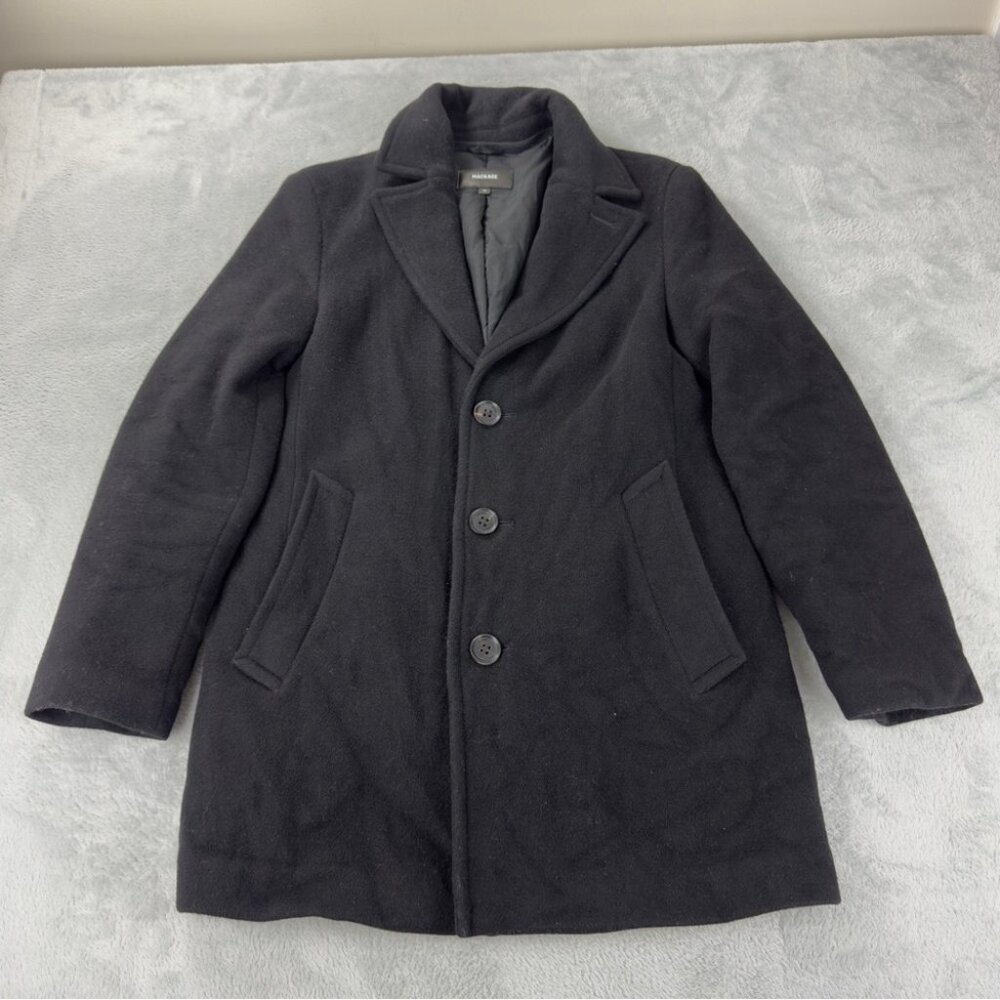 Mackage Dillon Black Wool Cashmere Blend Coat Medium